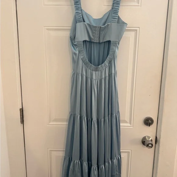 Cinq a sept silk baby blue tiered dress - Picture 7 of 9